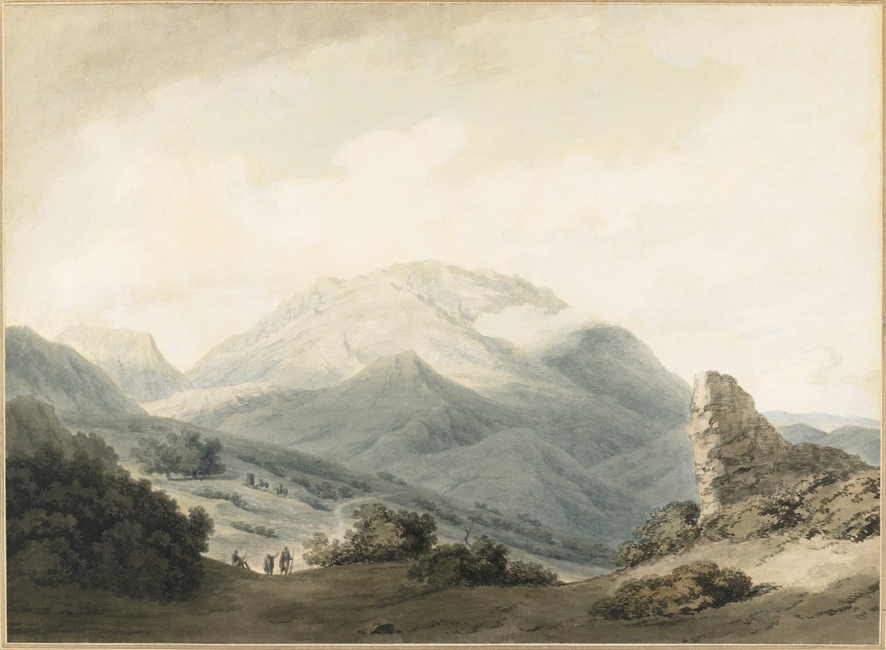 Góra Parnas od drogi między Liwadią a Delfami, c.1790 autorstwa John Robert Cozens