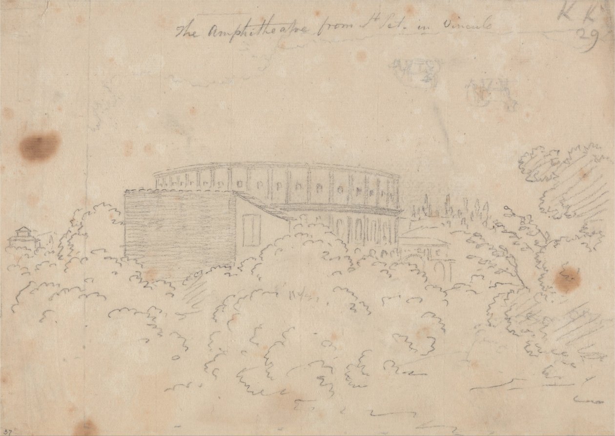 Amfiteatr widziany od S. Pietro in Vinculo autorstwa John Robert Cozens