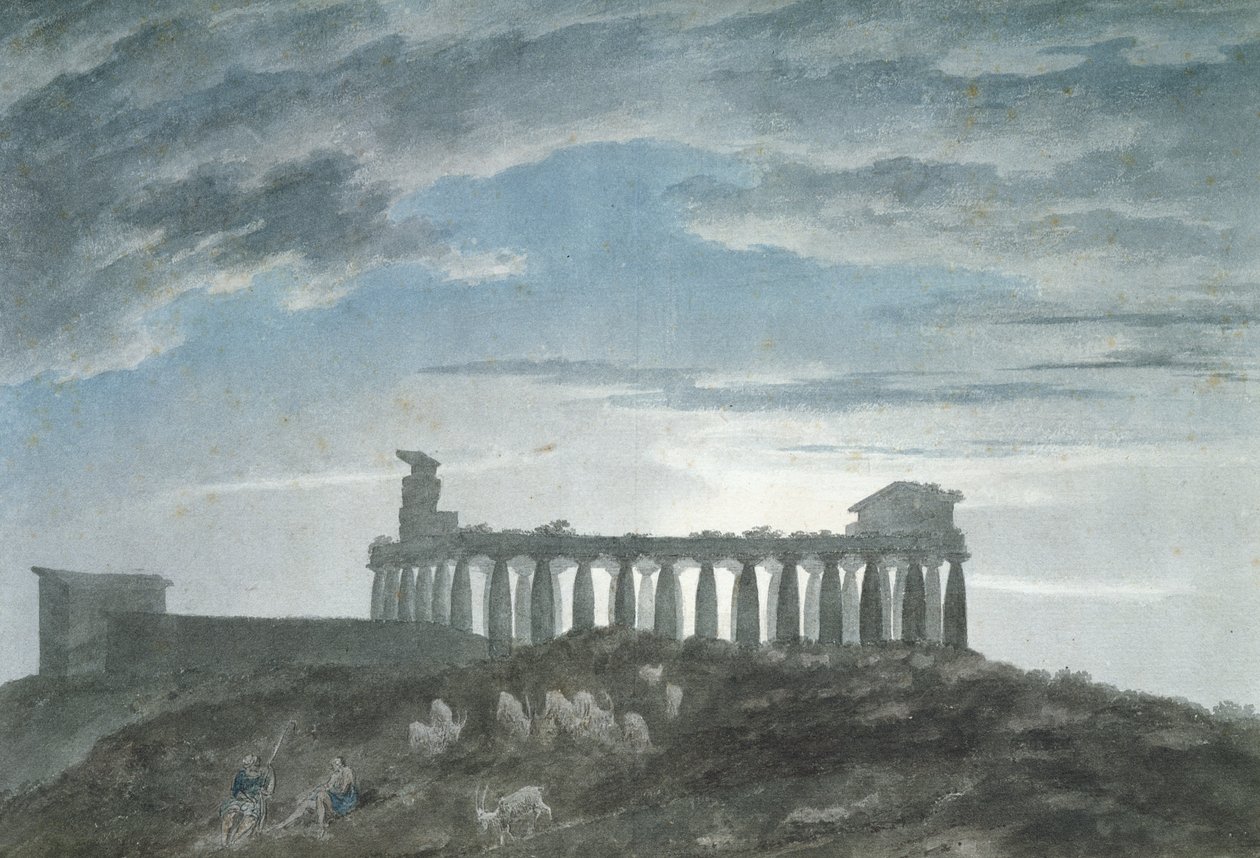 Mała Świątynia w Paestum autorstwa John Robert Cozens
