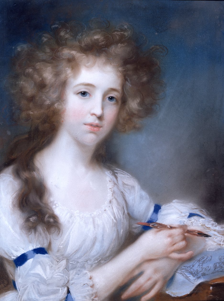 Portret damy (pastelowy) autorstwa John Russell