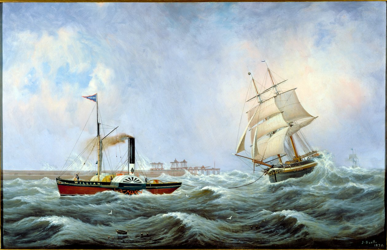 Bryg "Brotherly Love" i holownik "William", 1875 r. autorstwa John Scott