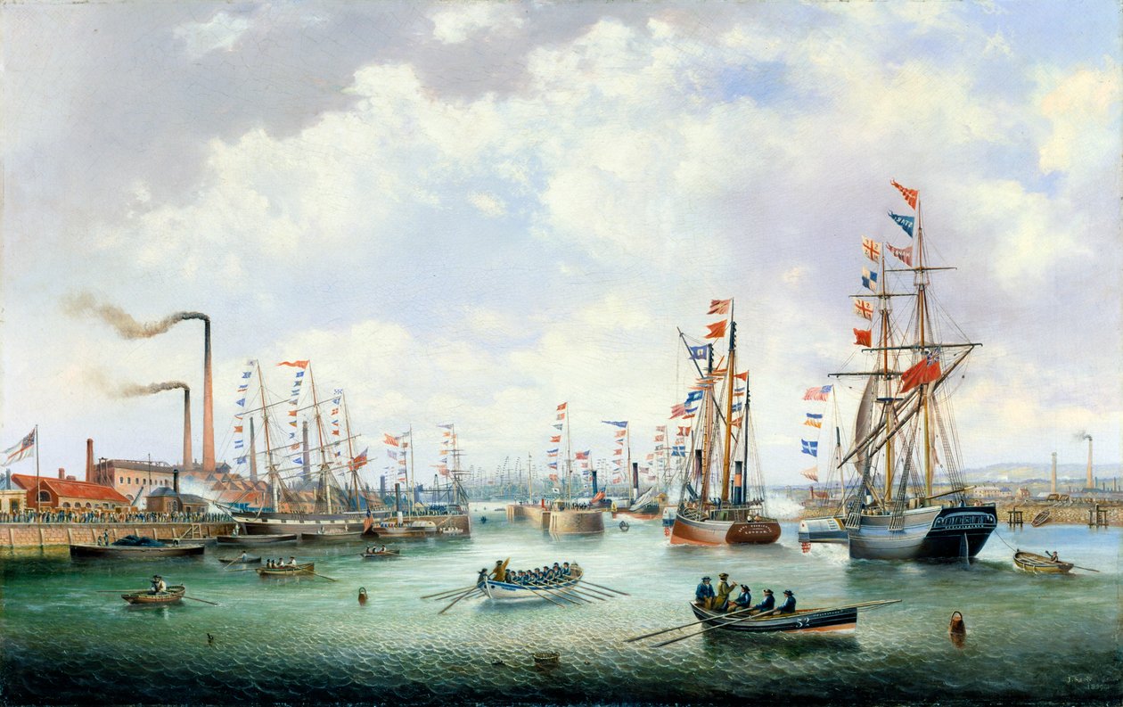 Otwarcie Tyne Dock, 1859 autorstwa John Scott