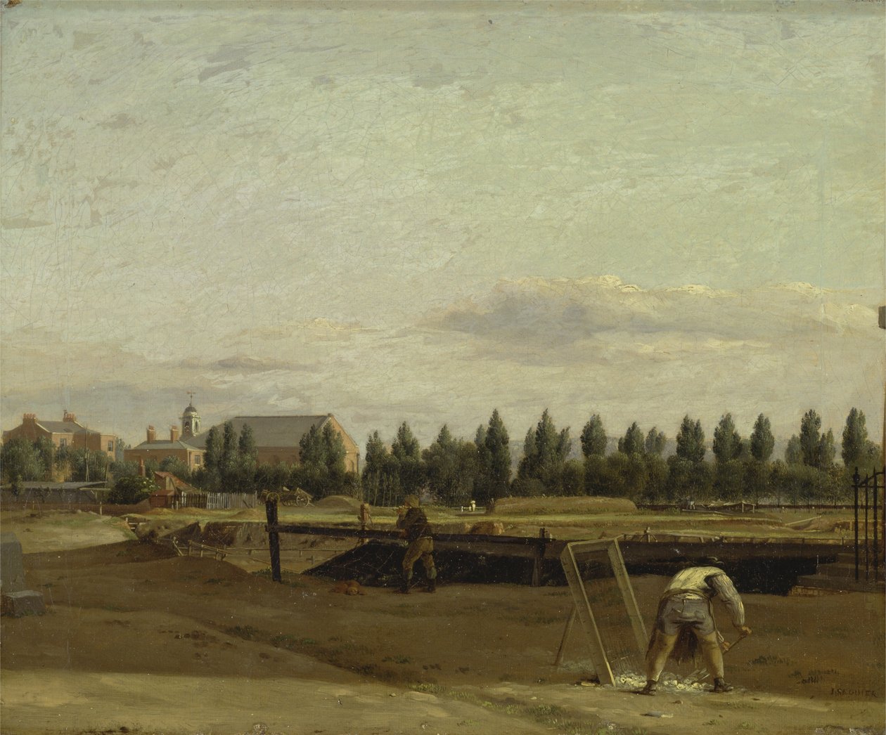د ریجنټ کانال کیندل، د میریلیبون چپل لید سره، c.1812 پولی autorstwa John Seguier