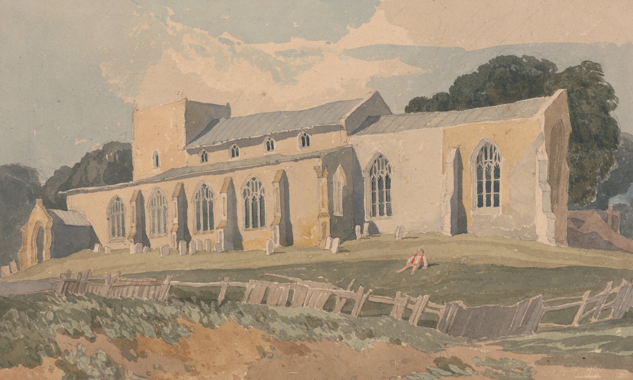 Blickling Church, Norfolk, od południowego wschodu autorstwa John Sell Cotman