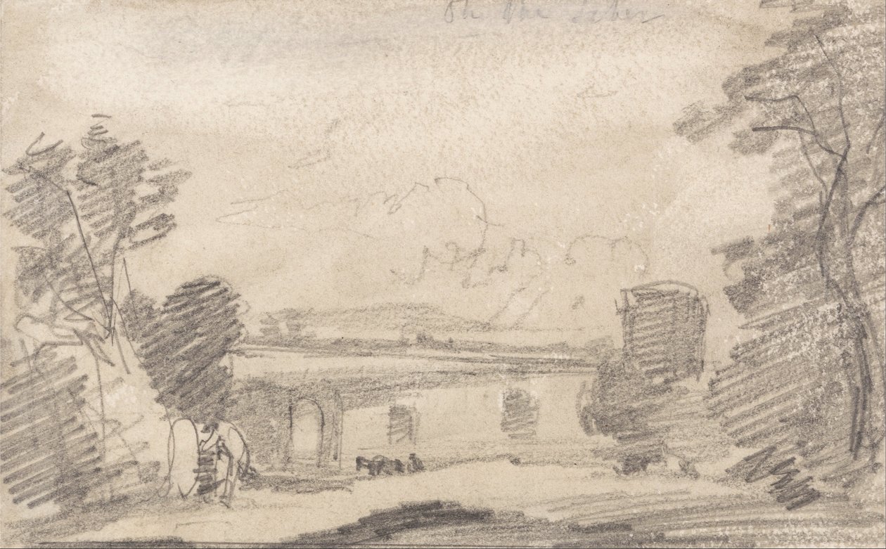 Most i ruina według Richarda Wilsona; Na Tybrze autorstwa John Sell Cotman