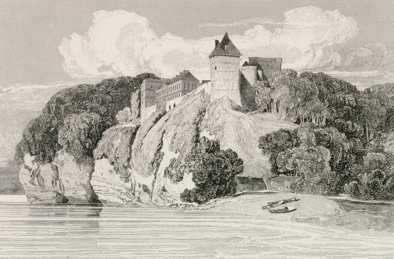 Zamek w Tancarville, wydany 1 października 1821 r. autorstwa John Sell Cotman