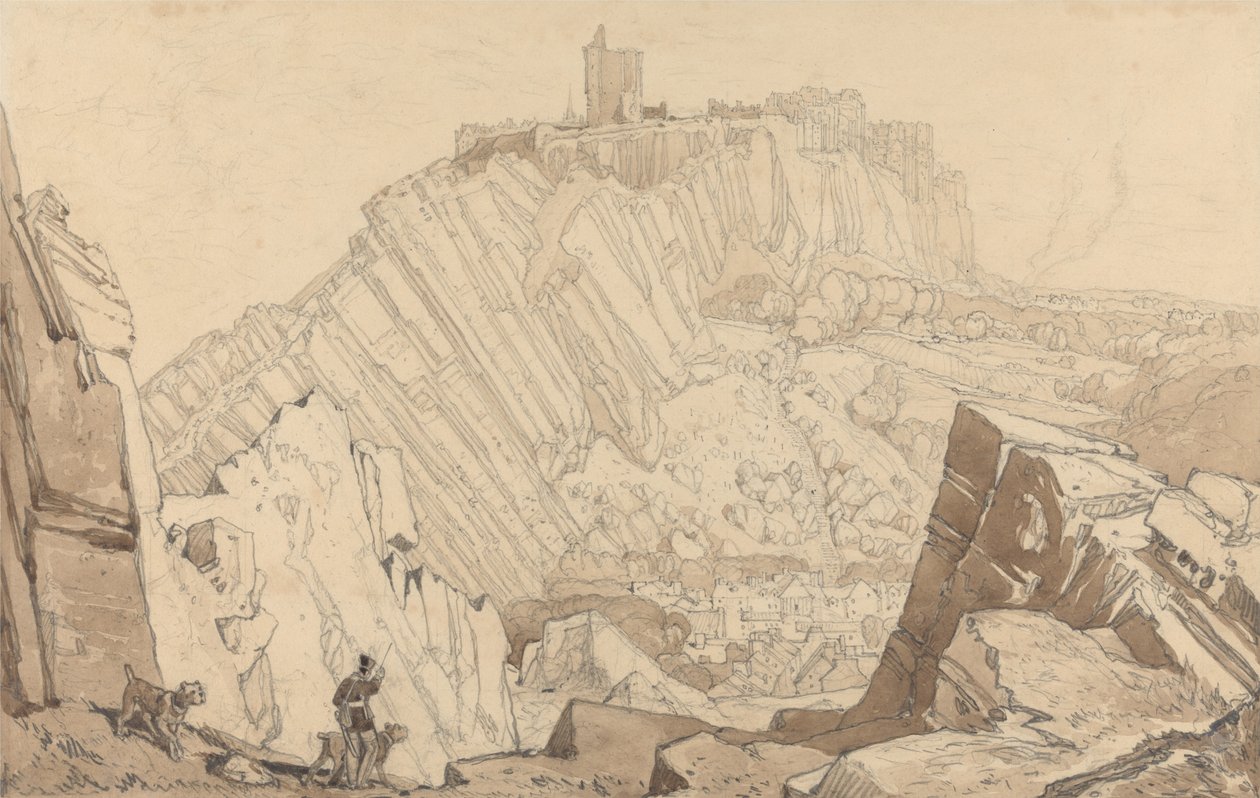 Domfront, patrząc na południowy wschód autorstwa John Sell Cotman