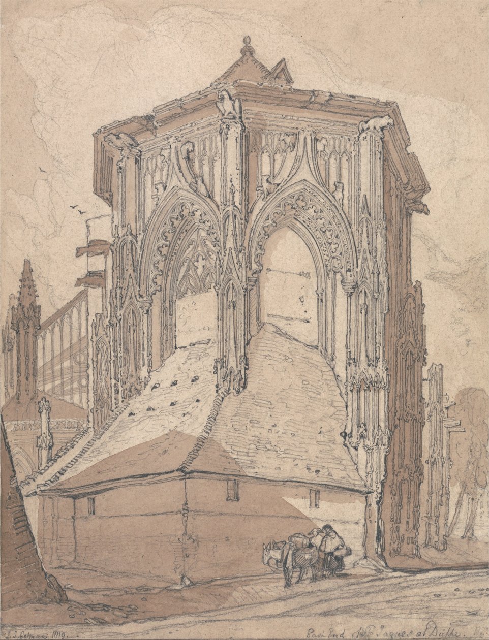 East End of Saint Jacques w Dieppe, Normandia autorstwa John Sell Cotman