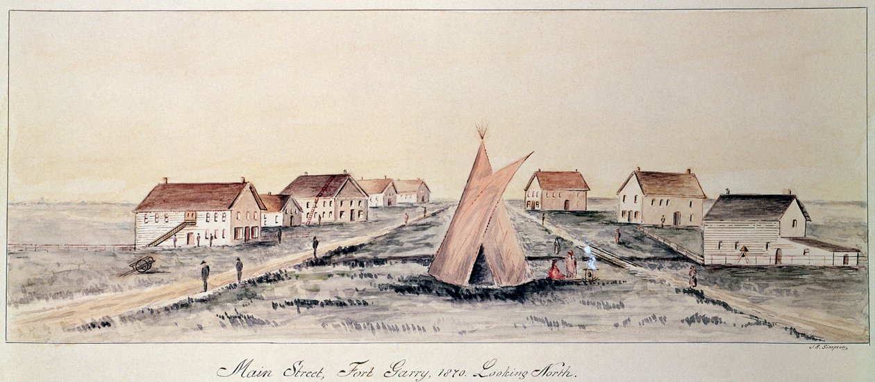 Main Street, Fort Garry (wc na papierze) autorstwa John Simpson