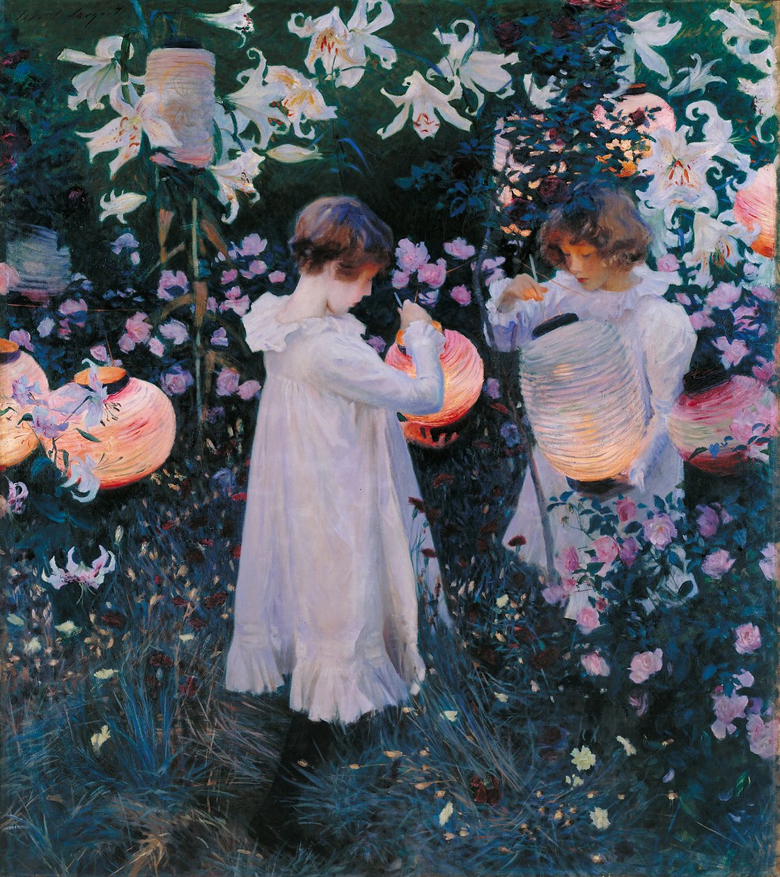 goździk, lilia, lilia, róża autorstwa John Singer Sargent