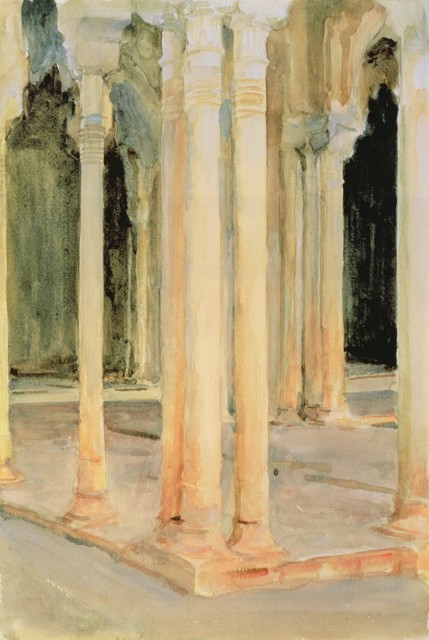 Dwór lwów, ok. 1912 (wc na papierze) autorstwa John Singer Sargent