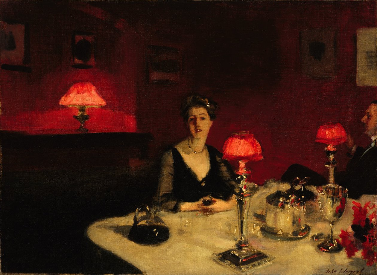 Kieliszek porto (Stół obiadowy w nocy) autorstwa John Singer Sargent