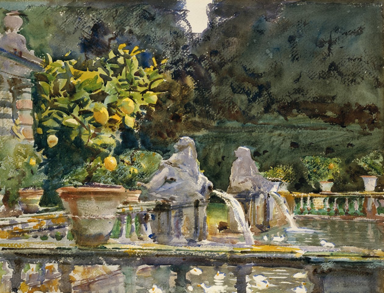 Villa di Marlia, Lukka – fontanna autorstwa John Singer Sargent