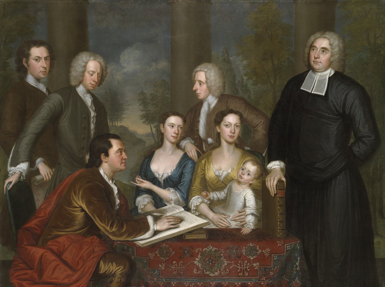 Grupa Bermudów, Dean Berkeley i jego otoczenie, 1728, przerobione 1739 autorstwa John Smibert