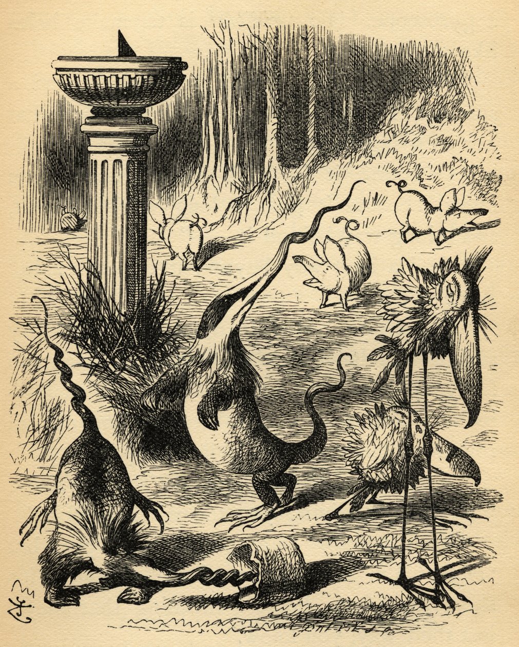 The Borogoves, Toves and the Raths, ilustracja z „Through the Looking Glass” Lewisa Carrolla (1832-98) opublikowana po raz pierwszy w 1871 roku autorstwa John Tenniel
