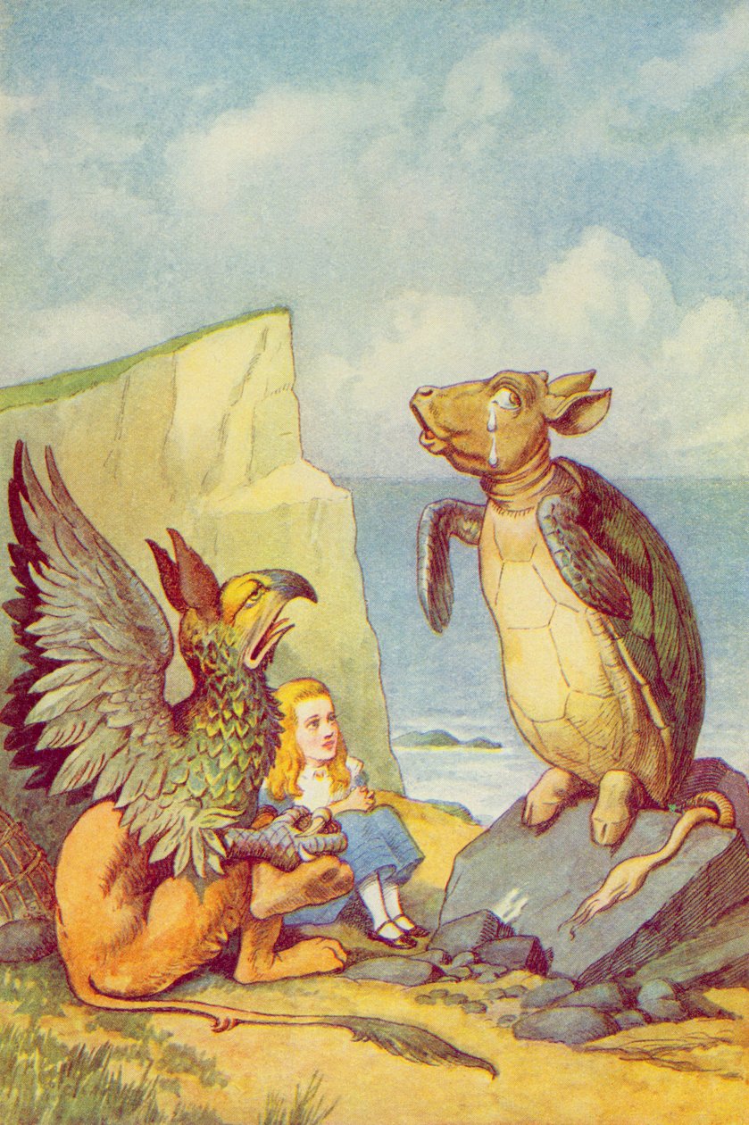 Nibyżółw i gryf, ilustracja z „Alicji w krainie czarów” Lewisa Carrolla (1832-9) autorstwa John Tenniel