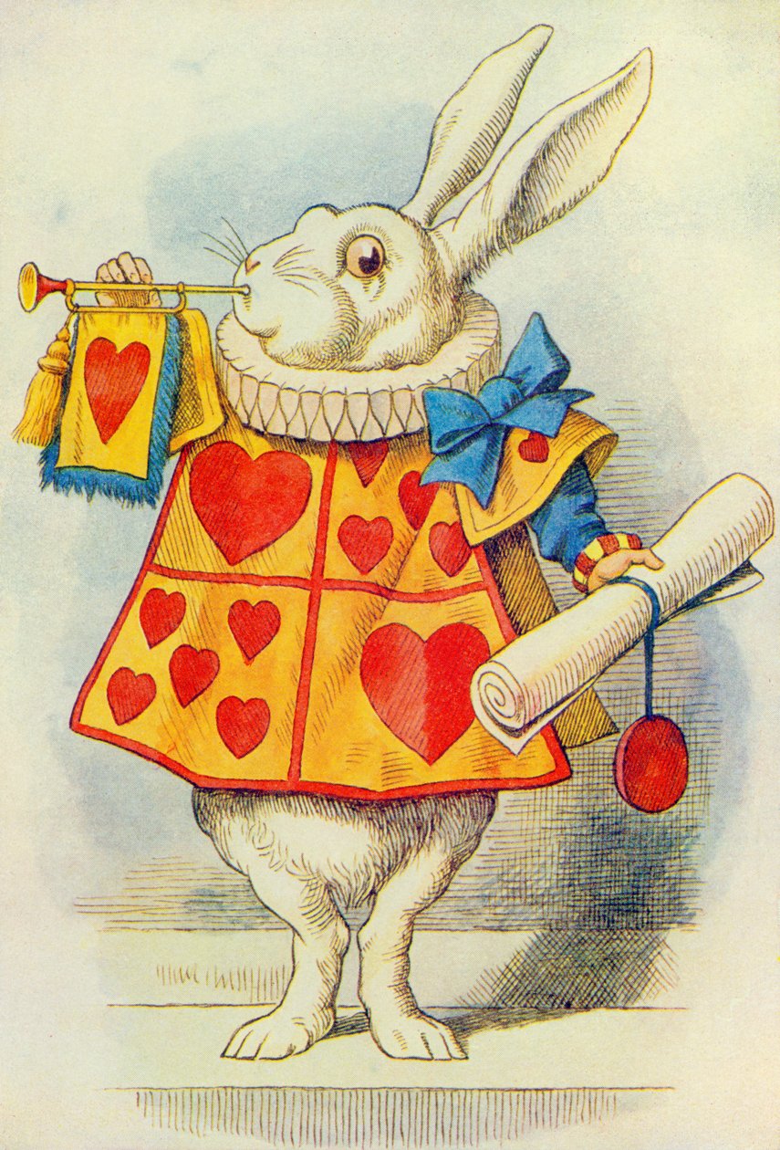 Biały królik, ilustracja z „Alicji w krainie czarów” Lewisa Carrolla (1832-9) autorstwa John Tenniel
