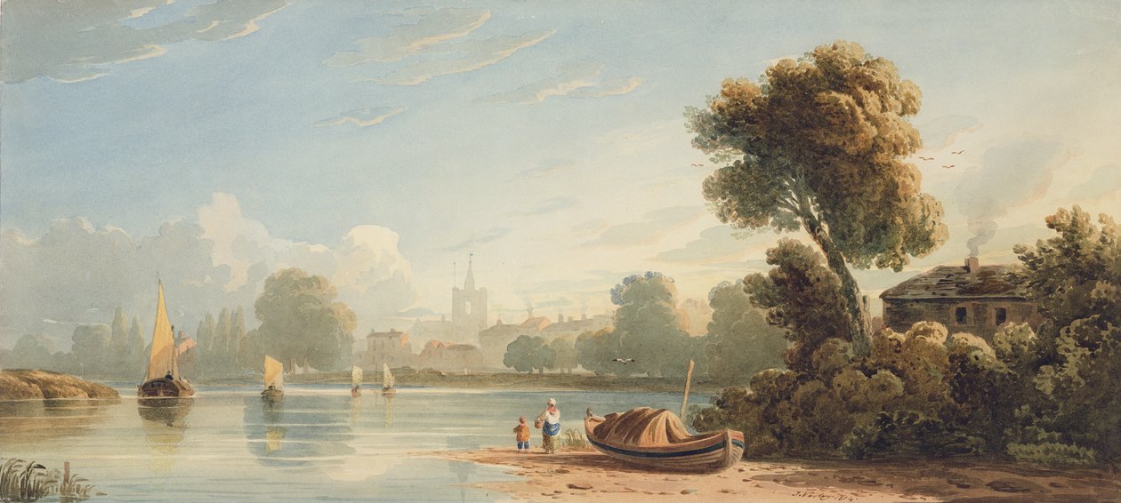 Chiswick, 1814 (wc nad grafitem na papierze) autorstwa John Varley