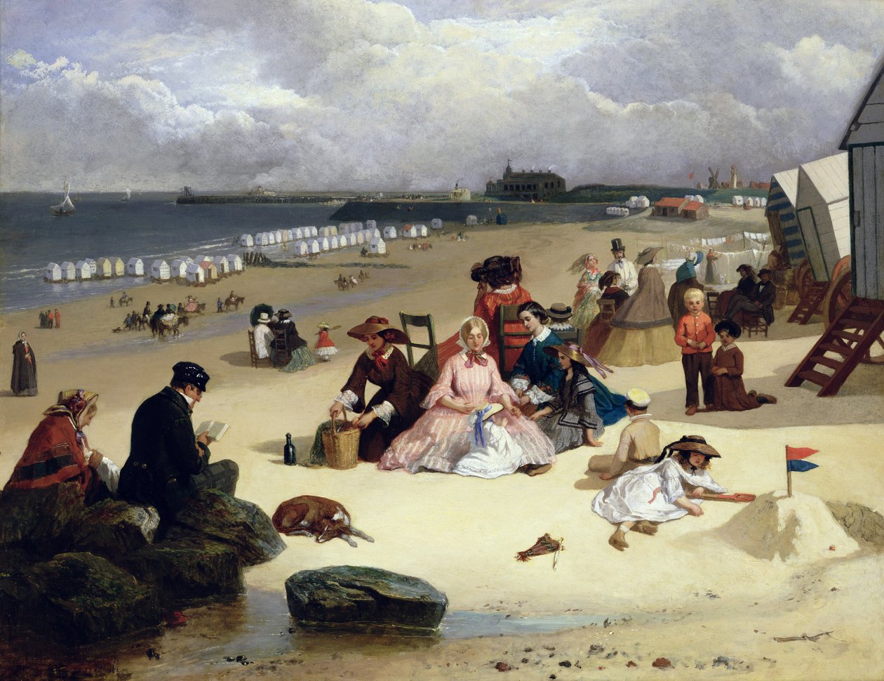 Plaża Littlehampton z molo, Climping poza ok. 1888 r. autorstwa John W. Eyres