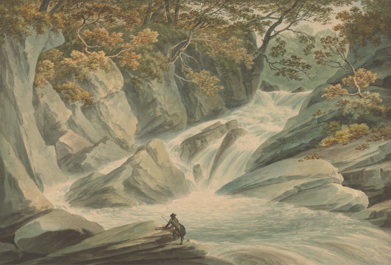 Hafod – górna część kaskady autorstwa John Warwick Smith
