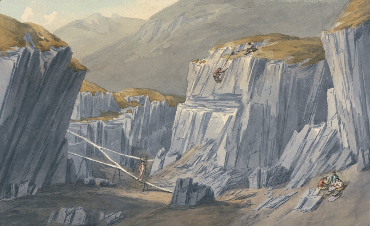 Kamieniołomy łupkowe w Bron Llwyd autorstwa John Warwick Smith