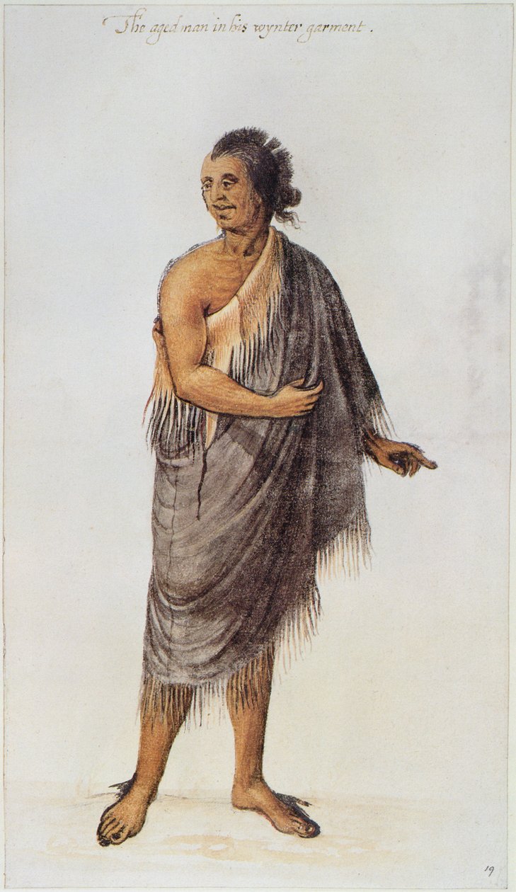 Stary Indianin (kolor lito) autorstwa John White