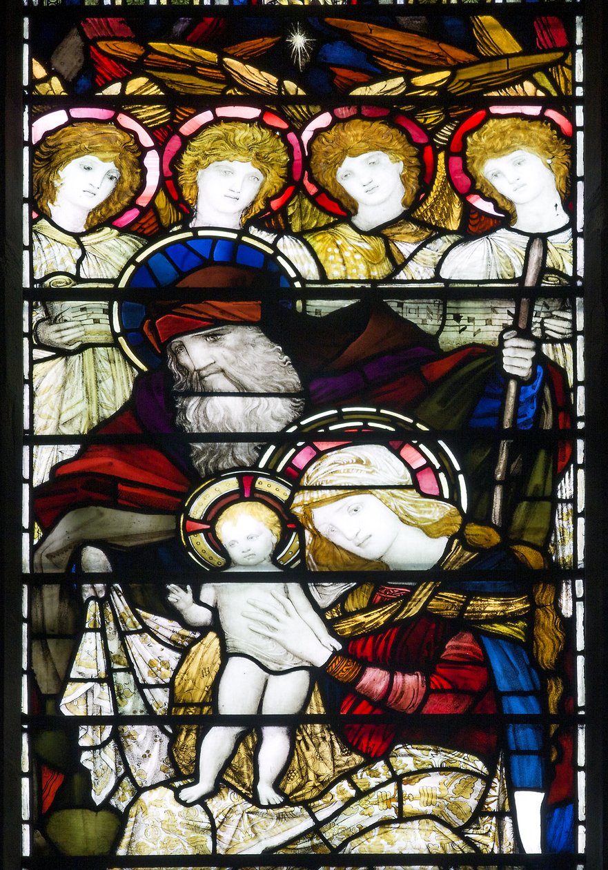 Jesmond, St George, Gateshead Stained Glass Co, John William Brown (1842-1928), Narodzenie, 1888 autorstwa John William Brown