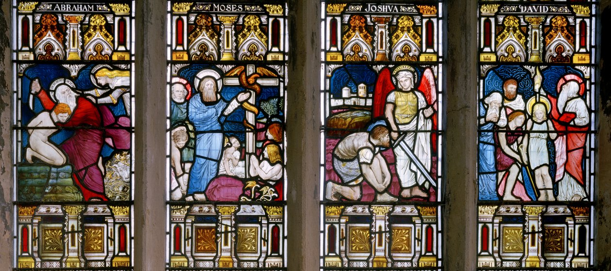 Ulceby, St Nicholas, James Powell & Sons, John William Brown (1842-1928), Cztery predele ze Starego Testamentu, 1876 autorstwa John William Brown