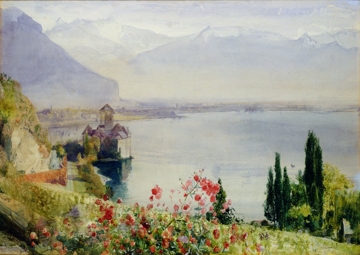 Zamek w Chillon autorstwa John William Inchbold