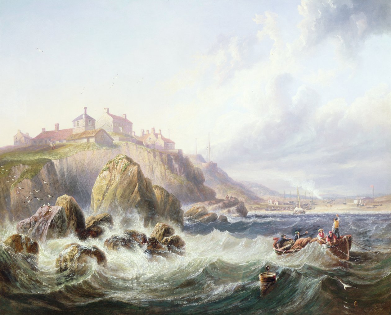 Łodzie rybackie u wybrzeży Szkocji autorstwa John Wilson Carmichael