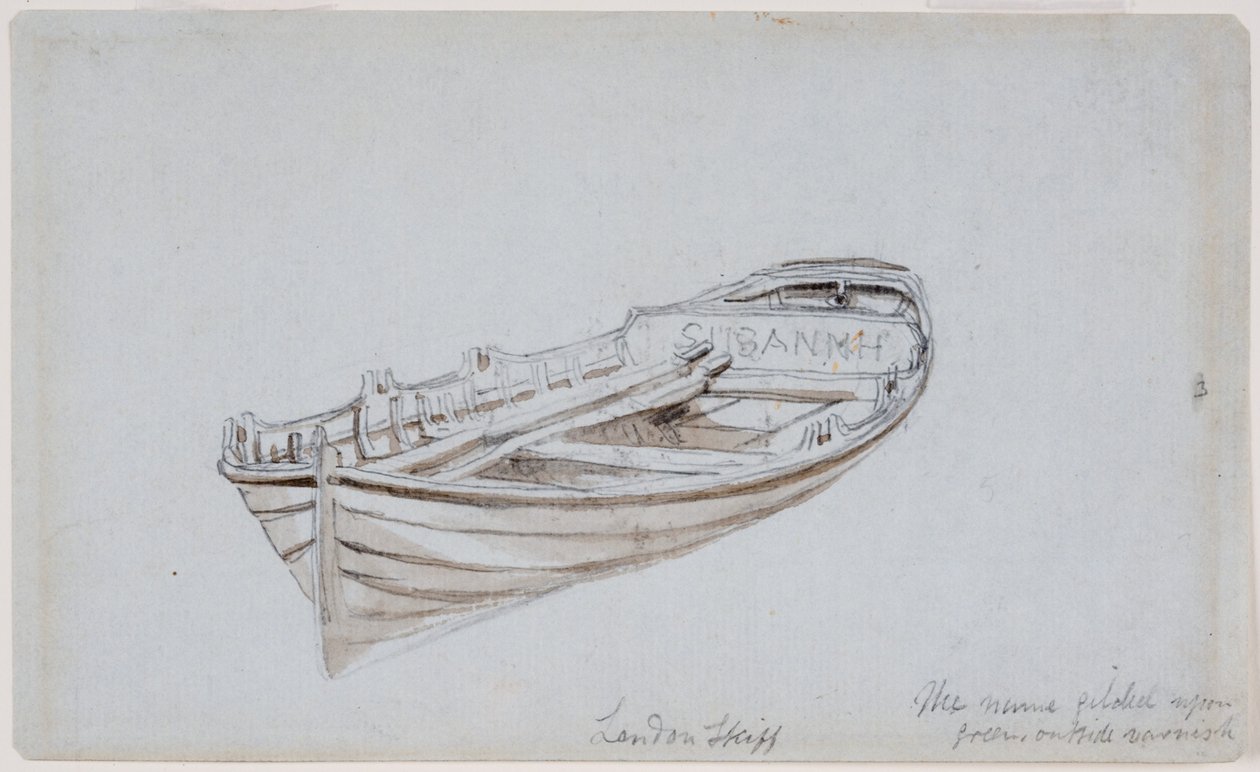 London Skiff (ołówek i akwarela na papierze (niebieski)) autorstwa John Wilson Carmichael