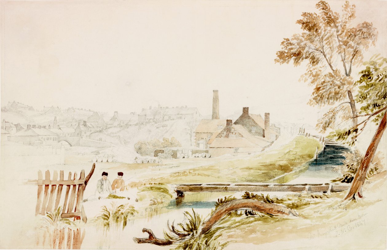 Flint Mill pana Reaya, Ouseburn (ołówek i toaleta na papierze) autorstwa John Wilson Carmichael