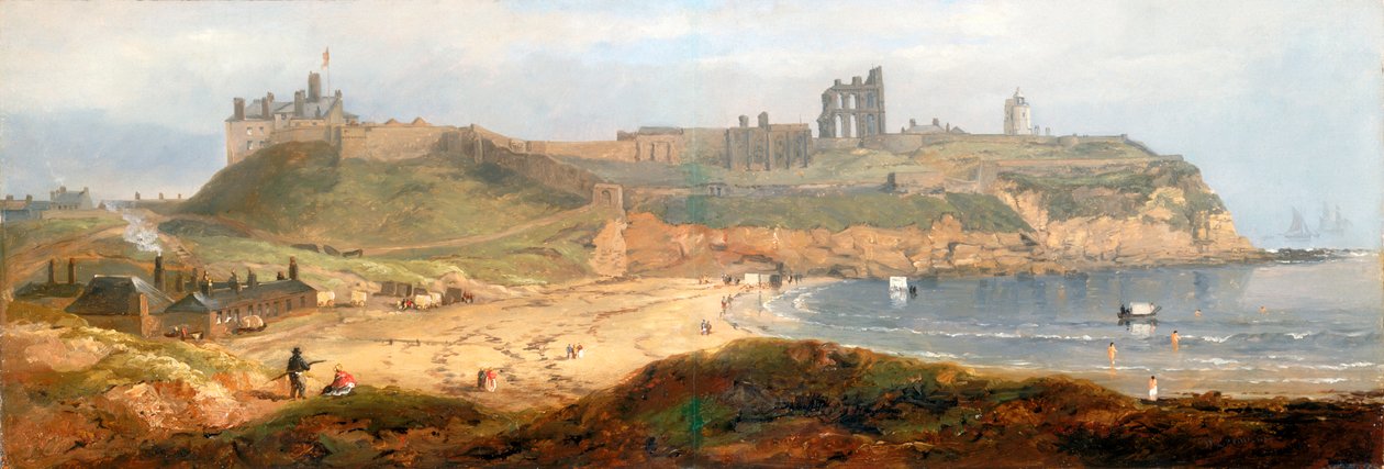Priory and Castle, Tynemouth (olej na drewnie) autorstwa John Wilson Carmichael