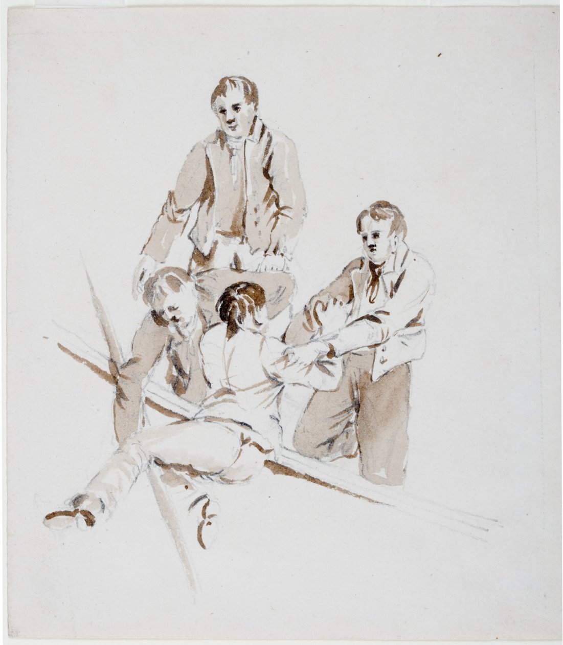 Studium Żeglarzy (ołówek i akwarela na papierze) autorstwa John Wilson Carmichael