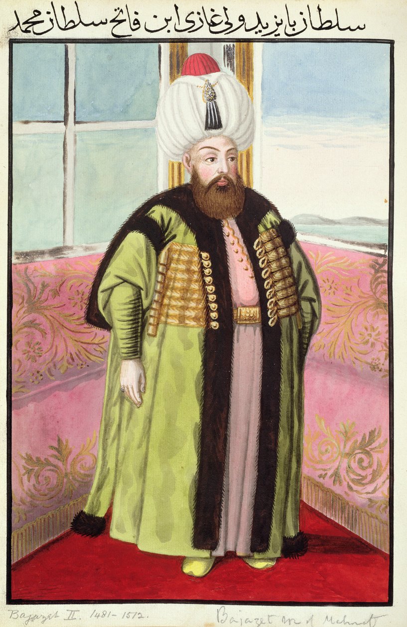 Bajazet (Bayezid) II (ok. 1447-1512) zwany „Adli”, Sprawiedliwy, Sułtan 1481-1512, z „Seria portretów cesarzy Turcji”, 1808 autorstwa John Young