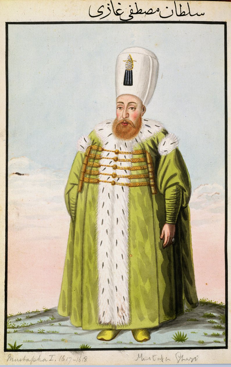 Mustafa I (1591-1639) Sułtan 1617-18, 1622-23, z „Seria portretów cesarzy Turcji”, 1808 autorstwa John Young