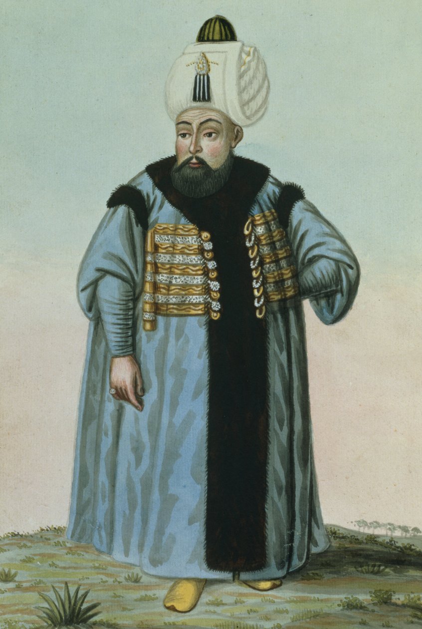 Selim II (1524-74) zwany „Sari”, Blondynka lub Sot, Sułtan 1566-74, z „Seria portretów cesarzy Turcji”, 1808 autorstwa John Young