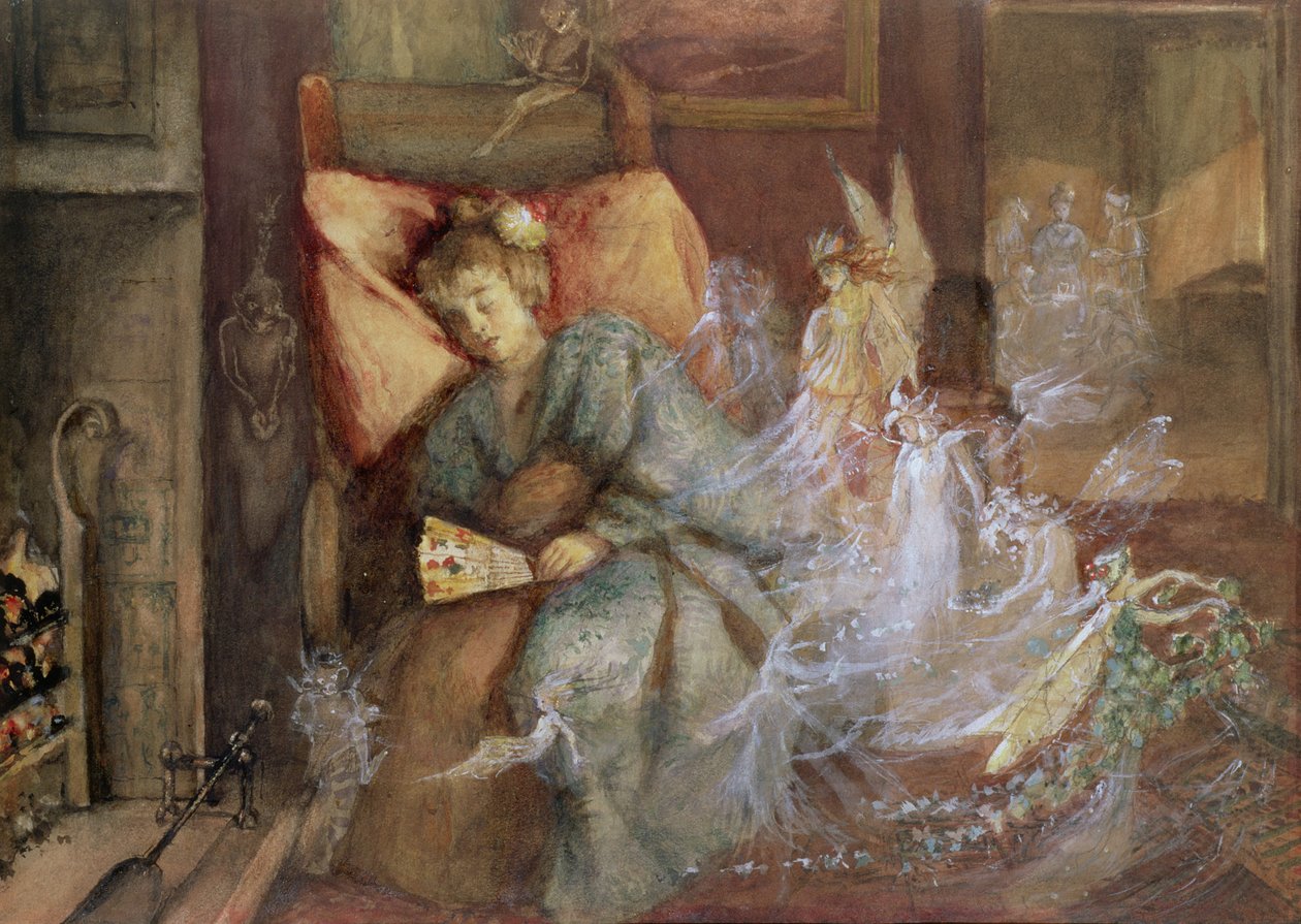 Sen (wc, gwasz na papierze) autorstwa John Anster Fitzgerald