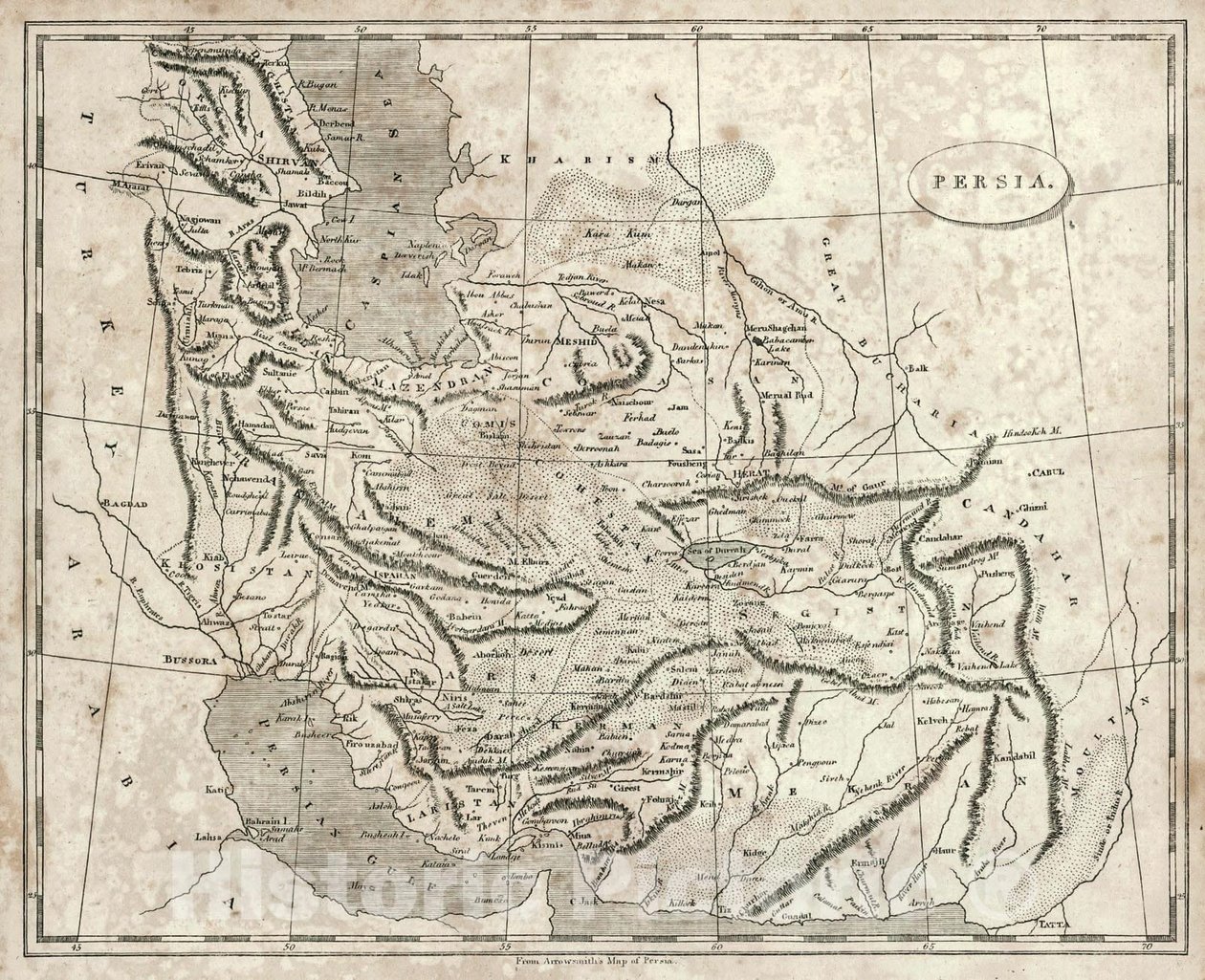 Mapa Persji autorstwa Arrowsmitha, 1819 r. autorstwa John Arrowsmith