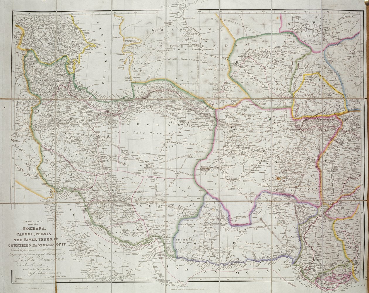 Mapa Azji Środkowej, 1834 autorstwa John Arrowsmith