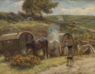 Obóz Cyganów (plansza) autorstwa John Atkinson