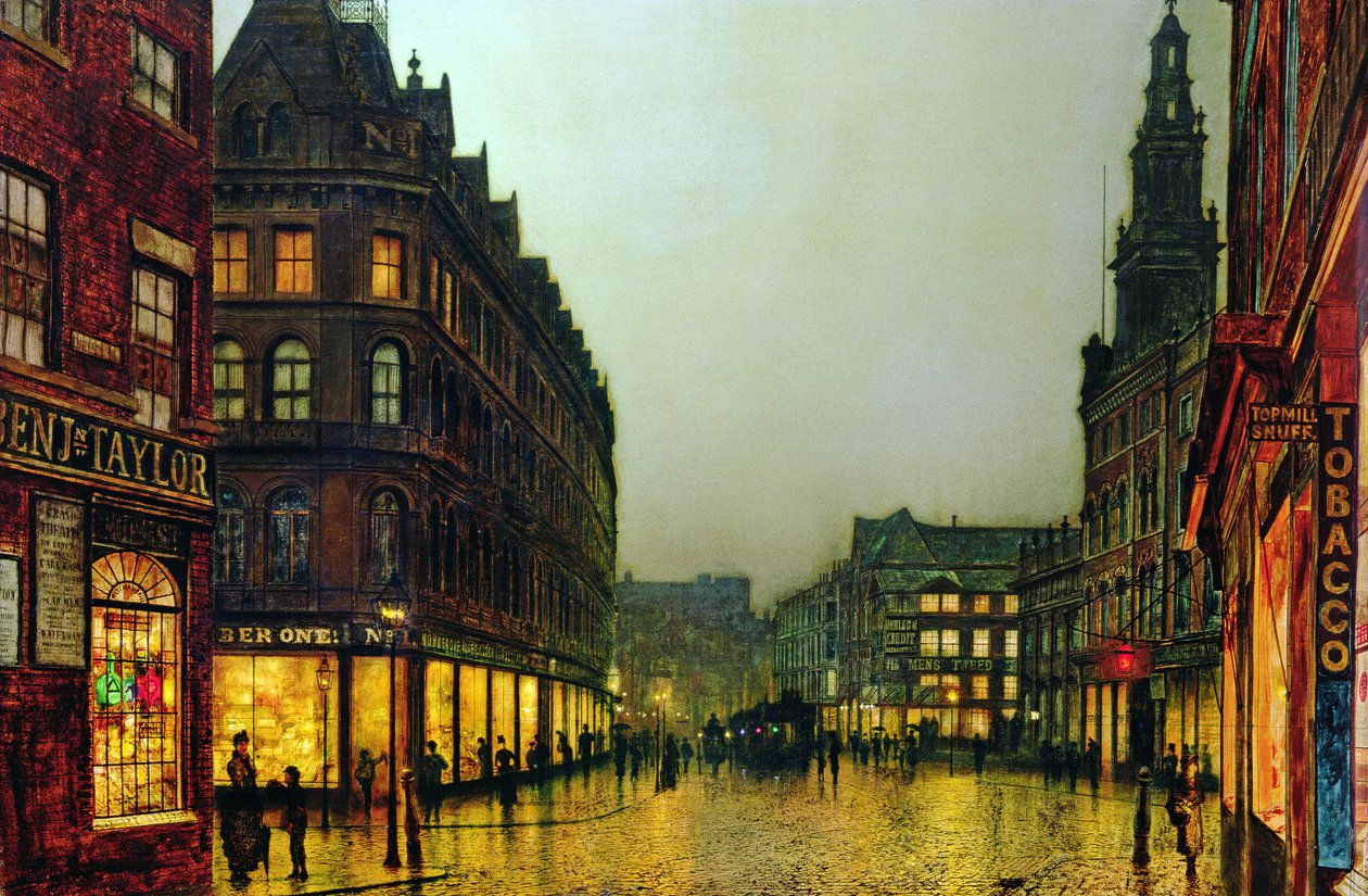 Boar Lane, Leeds autorstwa John Atkinson Grimshaw