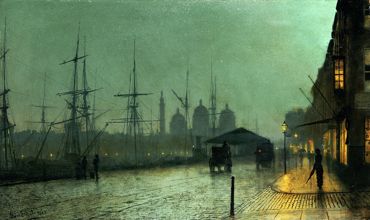 Humber Dockside, Hull, 1882 autorstwa John Atkinson Grimshaw