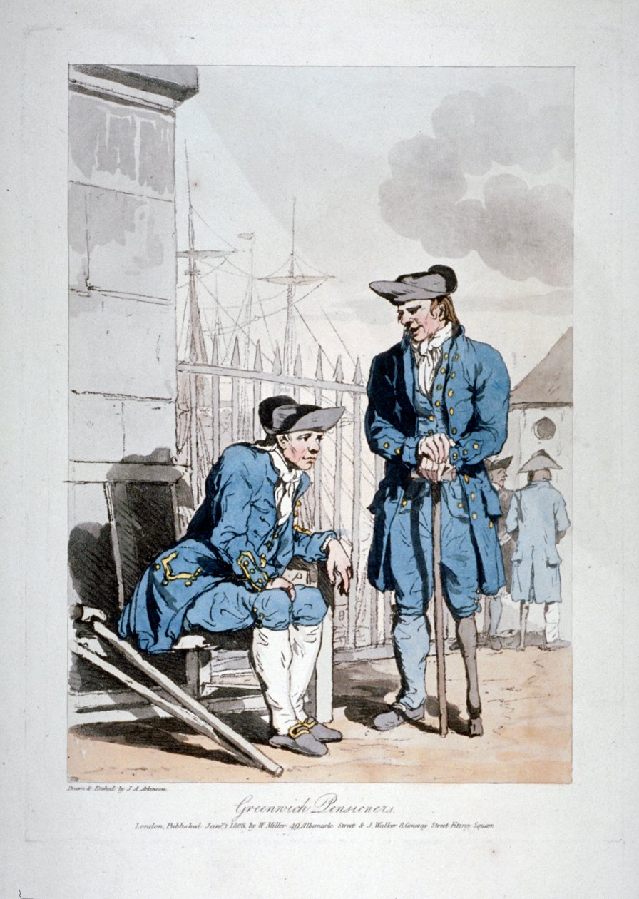 „Emeryci z Greenwich”, 1808 r. autorstwa John Augustus Atkinson