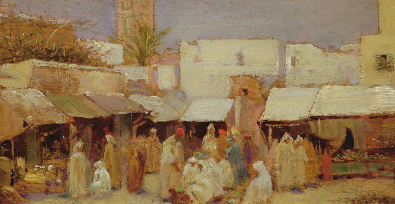 Rynek, Tanger autorstwa John Bagnold Burgess