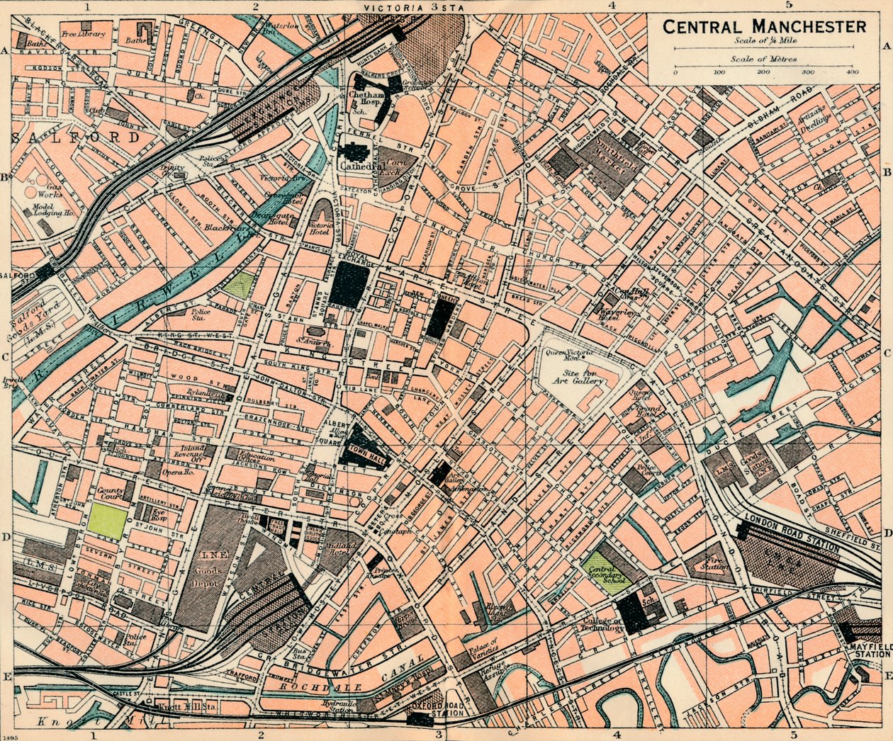 Centralny Manchester, XX wiek autorstwa John Bartholomew
