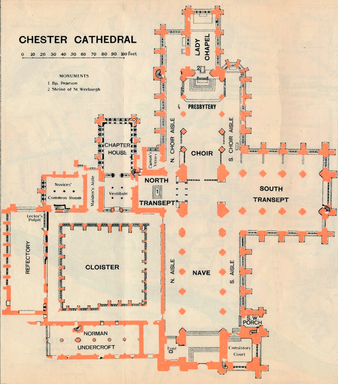 Katedra w Chester, XX wiek autorstwa John Bartholomew
