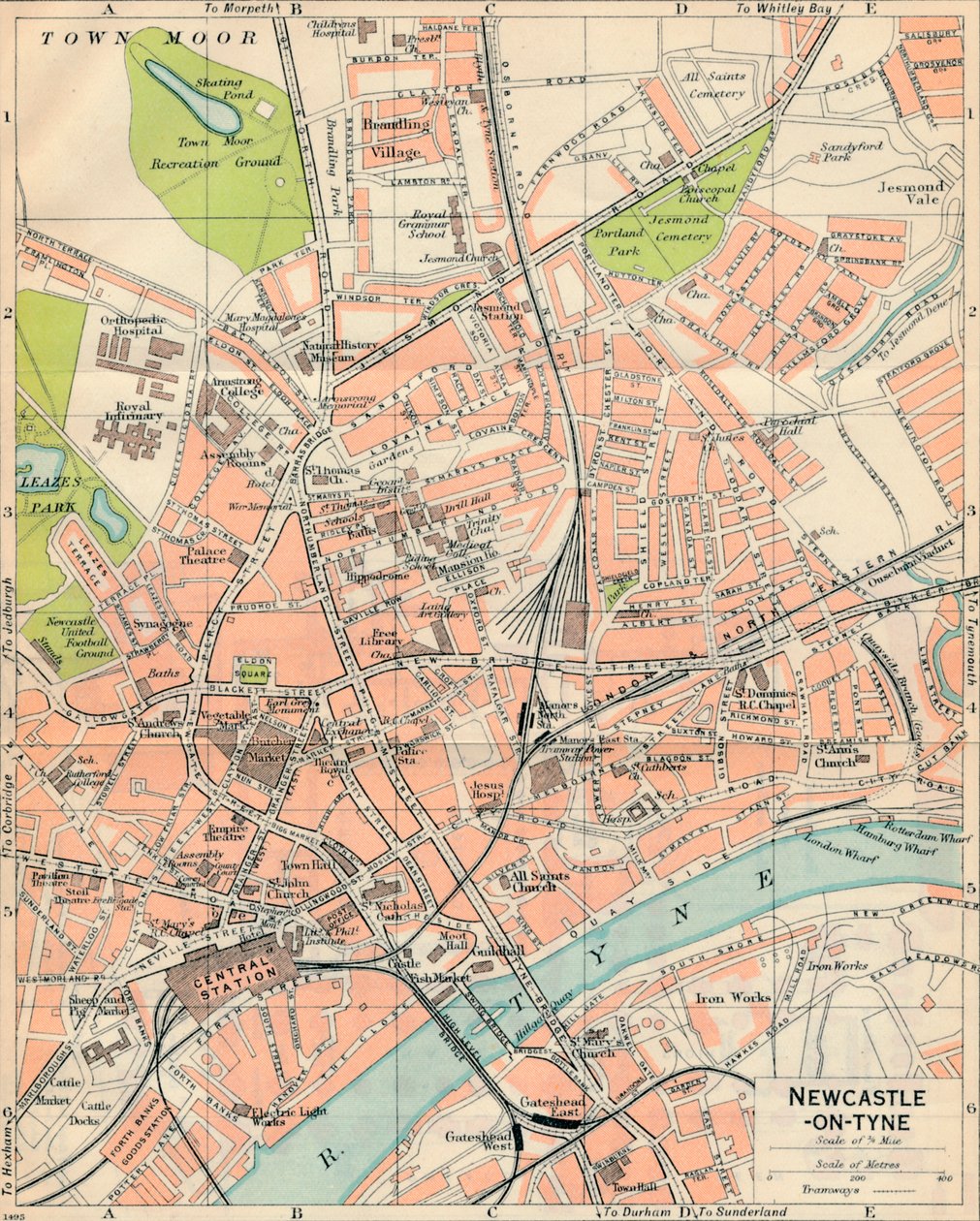 Newcastle-on-Tyne, XX wiek autorstwa John Bartholomew