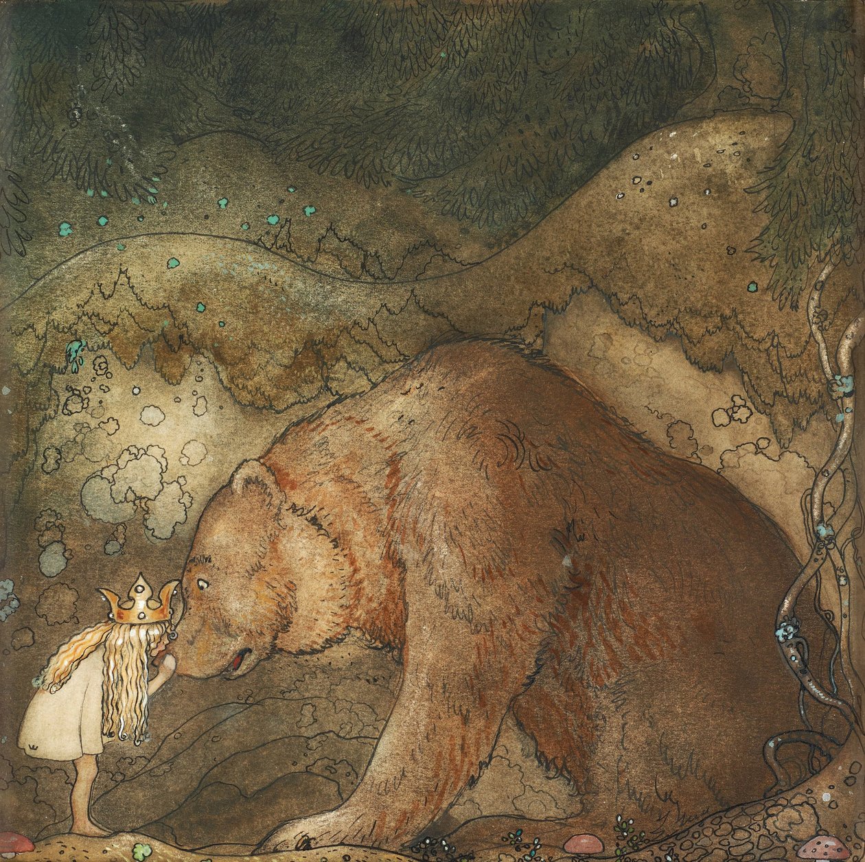 Biedny mały miś!, 1912 autorstwa John Bauer