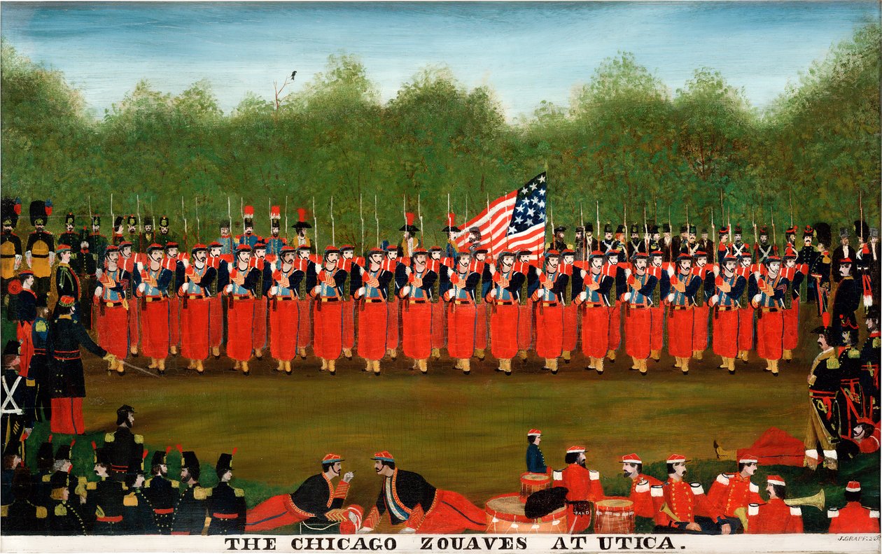 Chicago Zouaves w Utica, c.1860 autorstwa John Bernt Graff